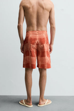Printed Long Swimming Trunks - Image 3
