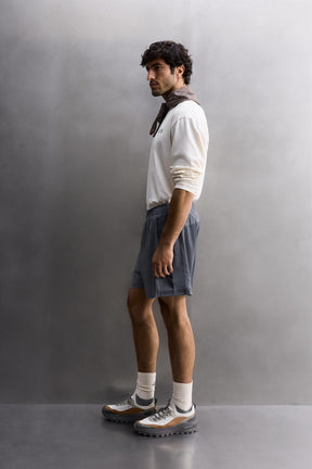 CONTRAST PERFORATED SHORTS - Image 4