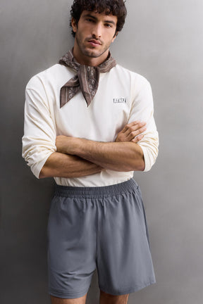 CONTRAST PERFORATED SHORTS - Image 5