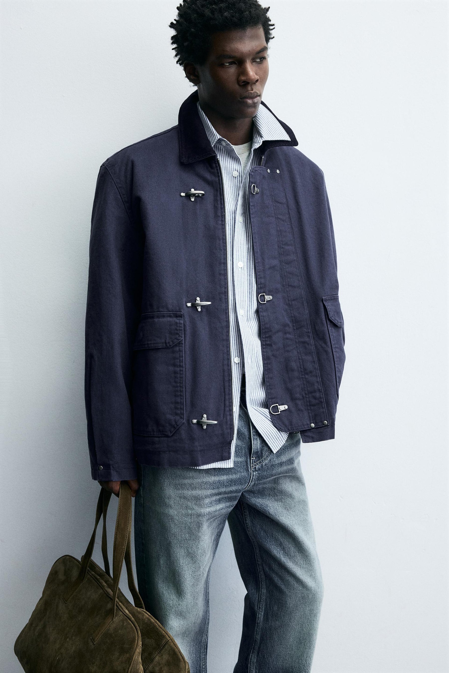 Jacke mit Knebelkragen