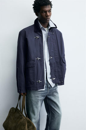 Jacke mit Knebelkragen