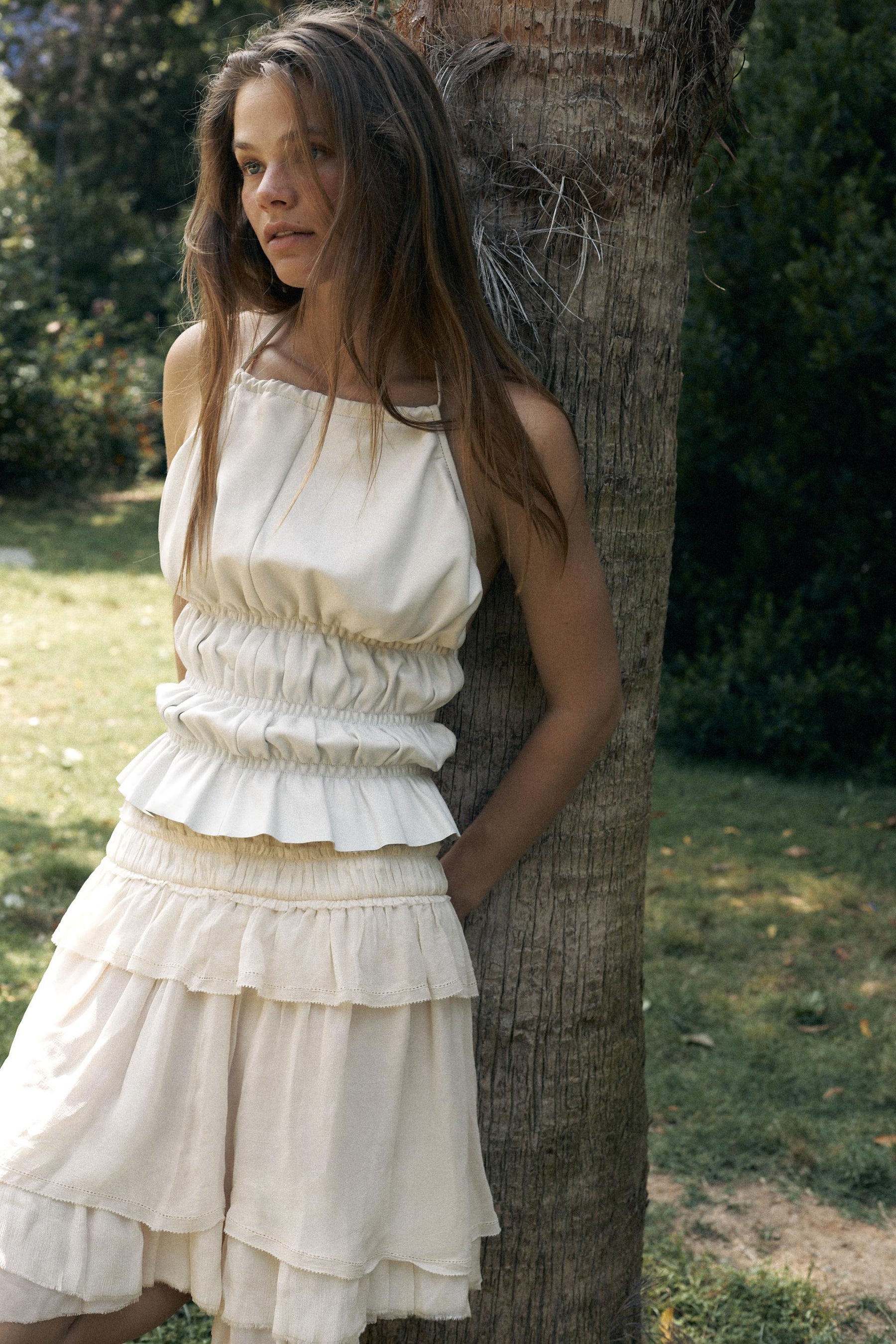 Neckholder-Top aus 100 % Leder