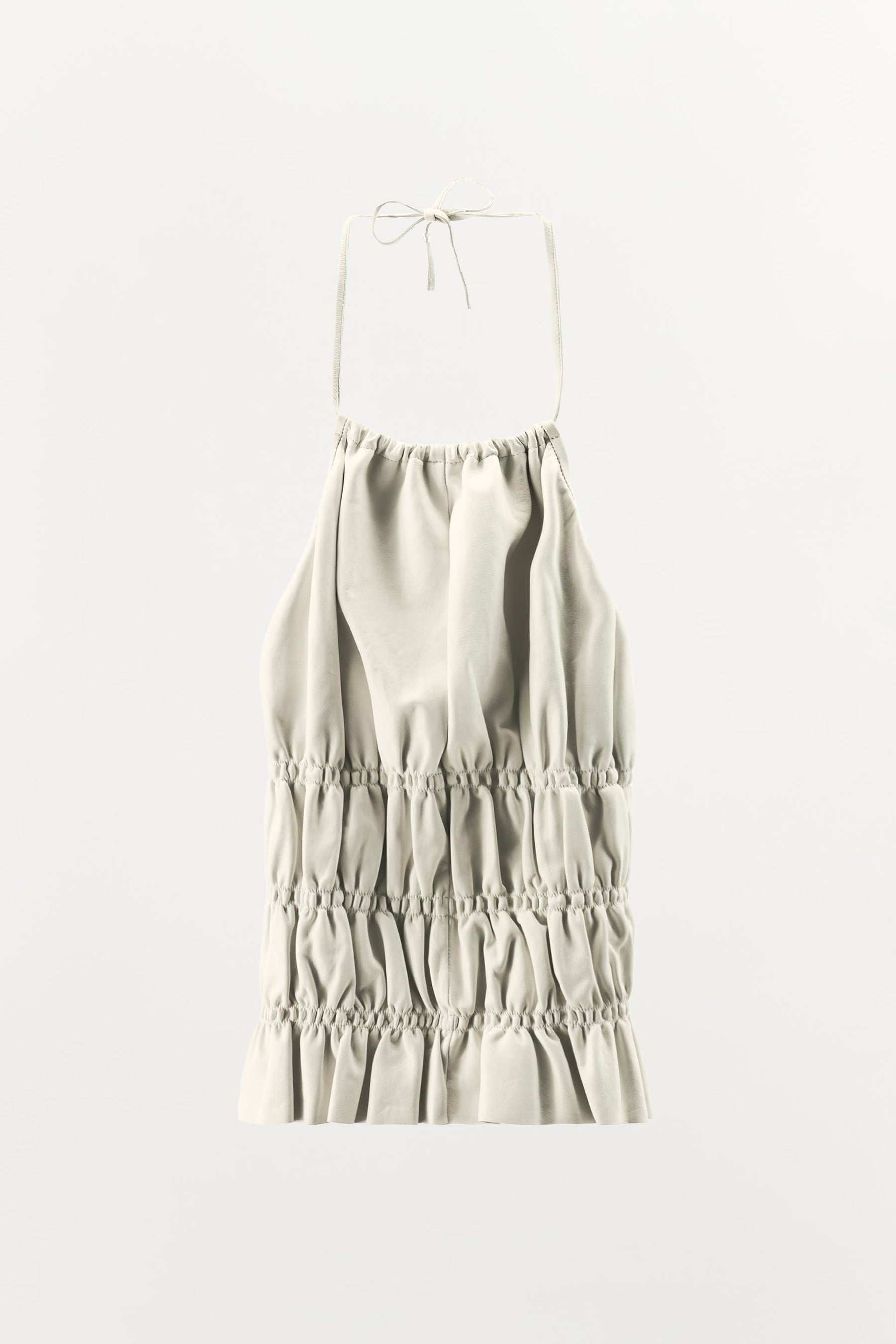 Neckholder-Top aus 100 % Leder