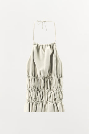 Neckholder-Top aus 100 % Leder