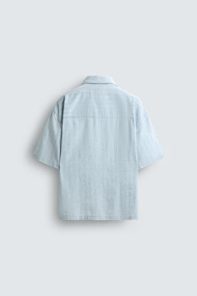STRIPED JACQUARD WASHED SHIRT - Image 7