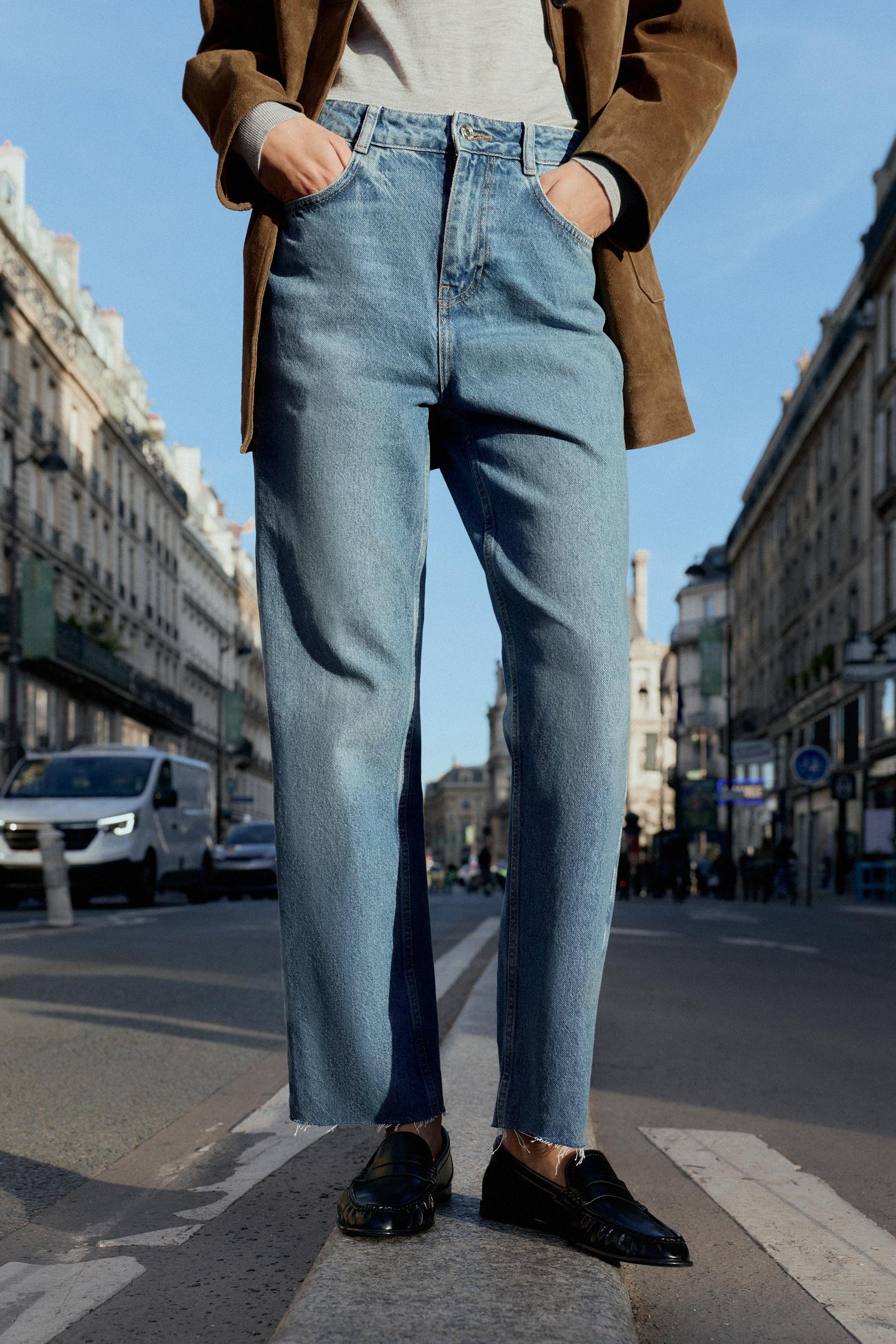 High-Rise Straight Jeans