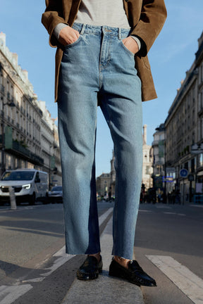 High-Rise Straight Jeans