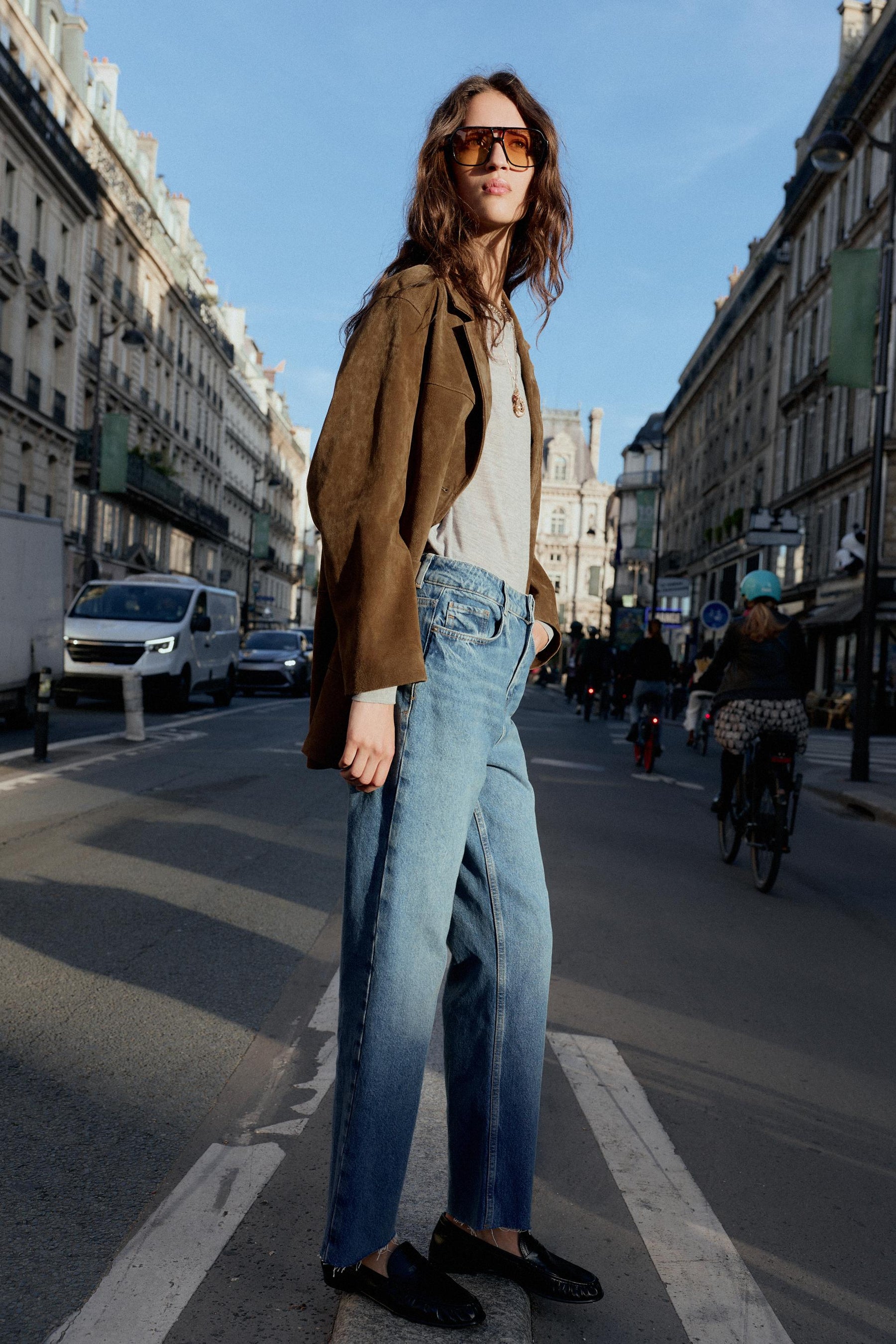 High-Rise Straight Jeans