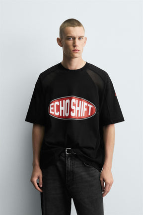 T-SHIRT WITH CONTRAST GRAPHICS - Image 2
