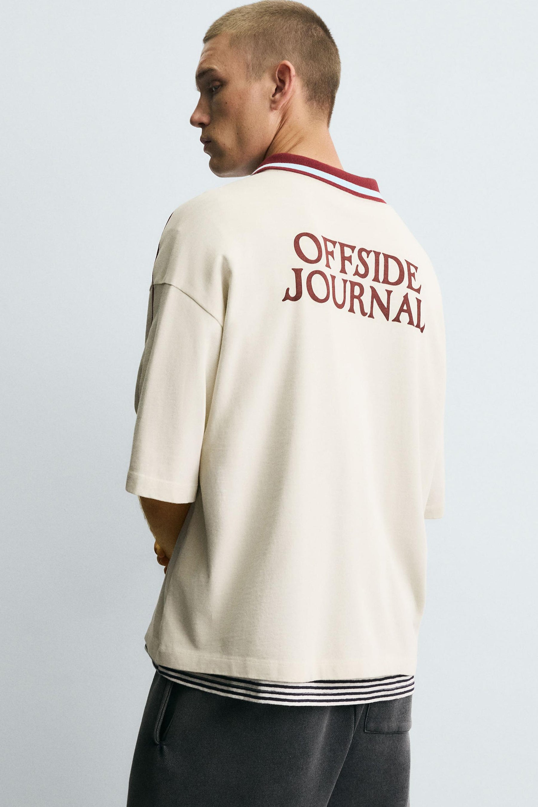 RETRO FOOTBALL PRINT POLO SHIRT - Image 6