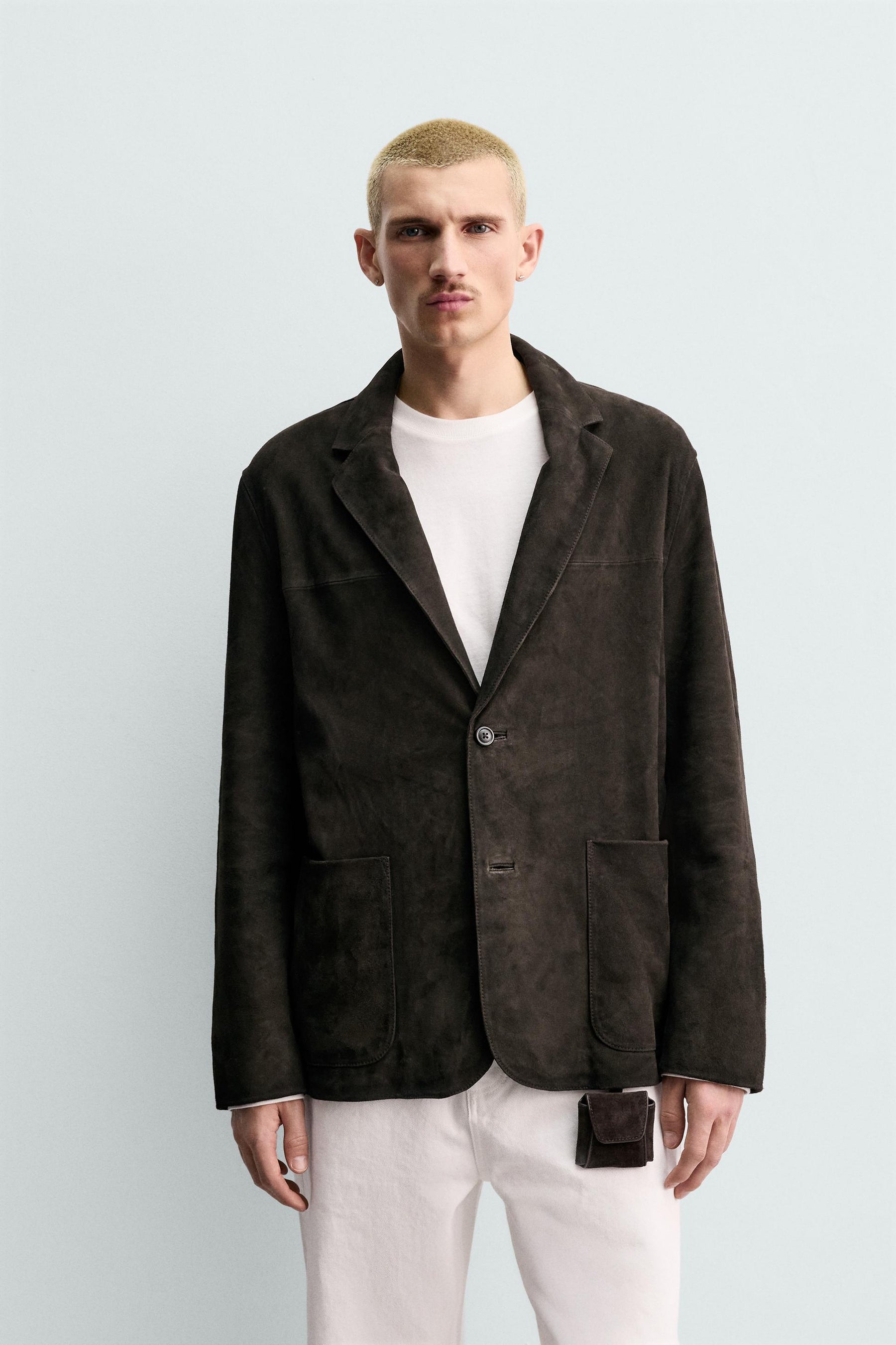 Blazer aus Wildlederimitat