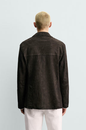 Blazer aus Wildlederimitat