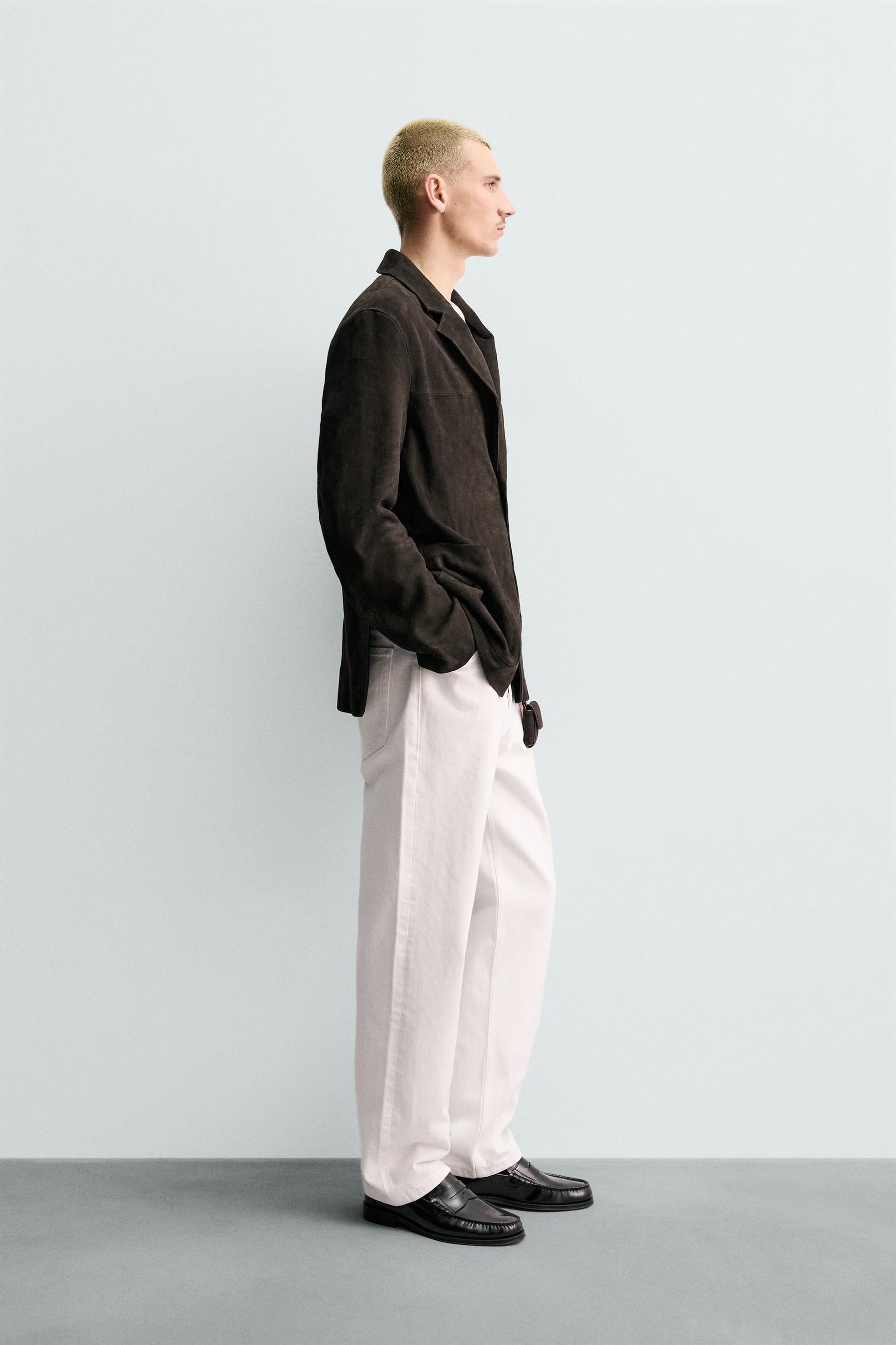 Blazer aus Wildlederimitat