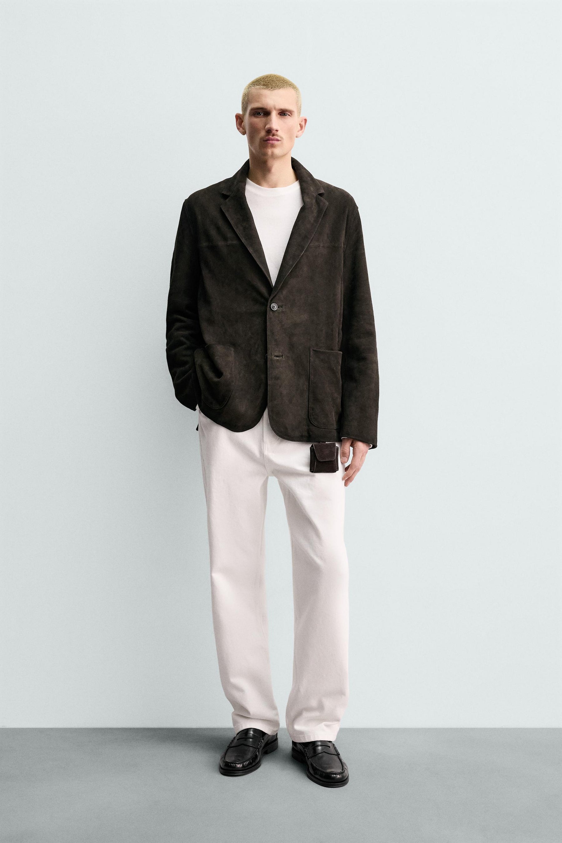 Blazer aus Wildlederimitat