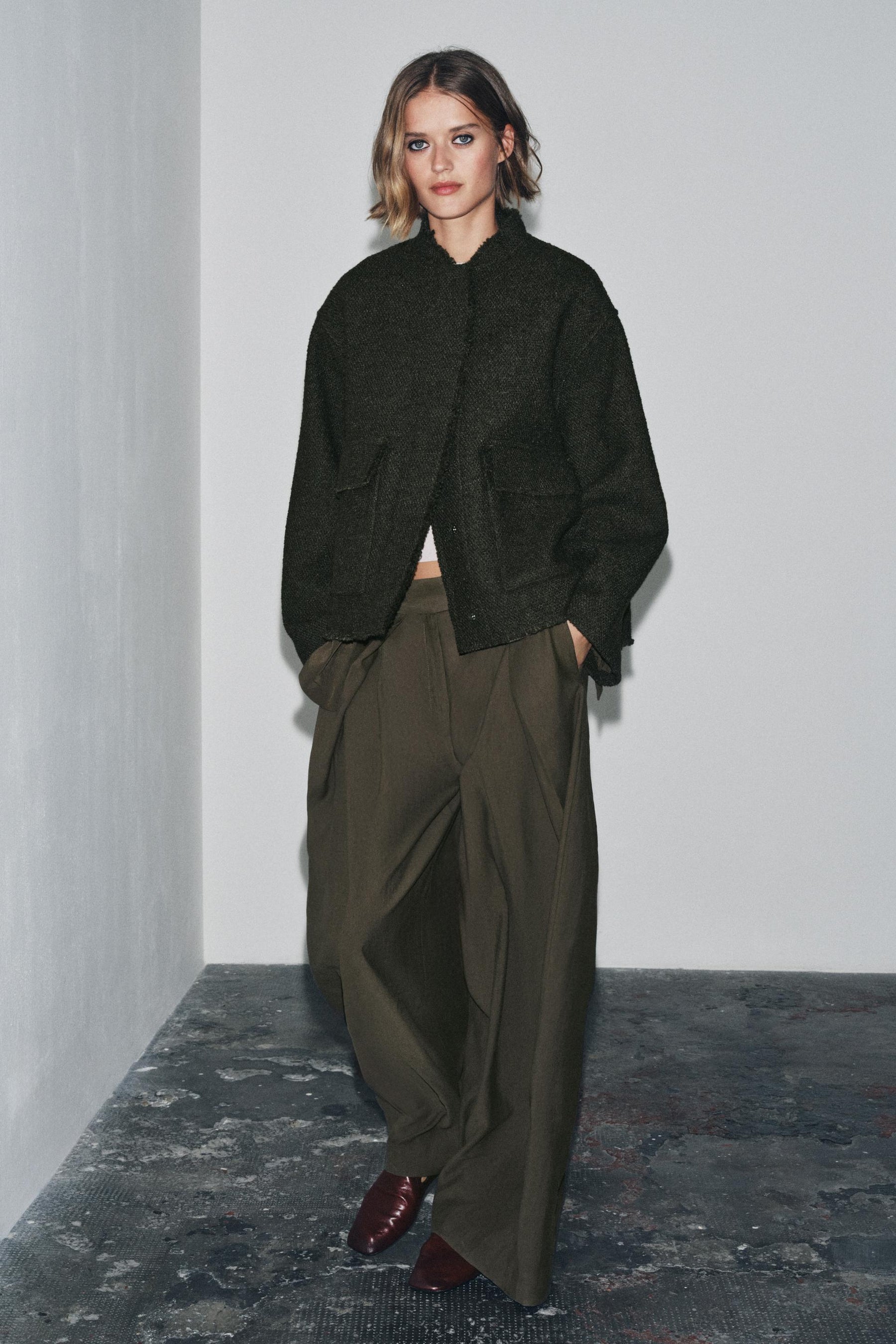 JACKE AUS STRUKTURIERTER WOLLMISCHUNG