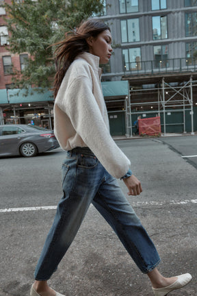 Bouclé-Jacke mit Stehkragen