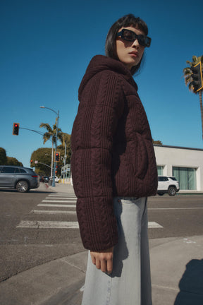 CABLE KNIT HOODED ANORAK - Image 4