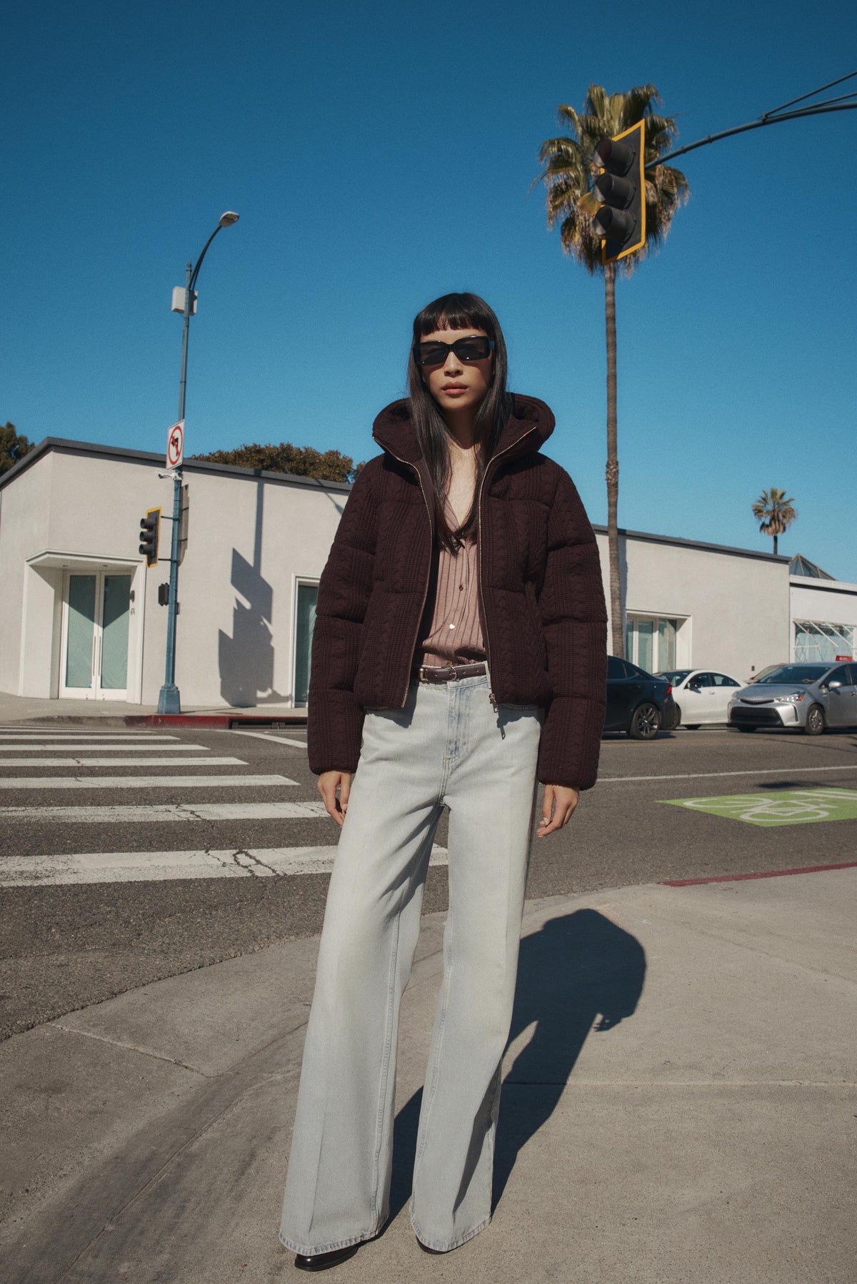 CABLE KNIT HOODED ANORAK - Image 1