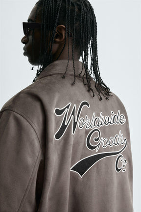 FAUX SUEDE JACKET WITH PATCH AND EMBROIDERY DETAIL - Image 6