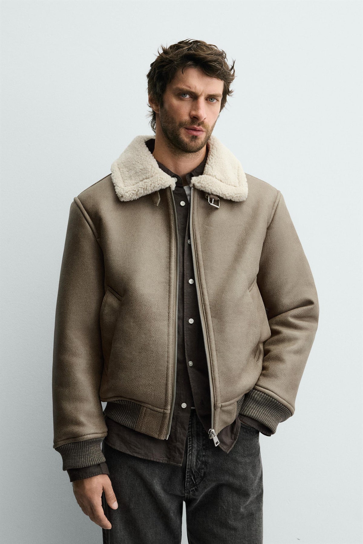 DOUBLE-FACED FAUX LEATHER JACKET - Image 2