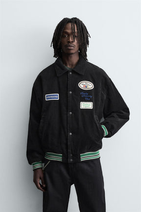 CORDUROY JACKET WITH EMBROIDERED PATCHES - Image 2