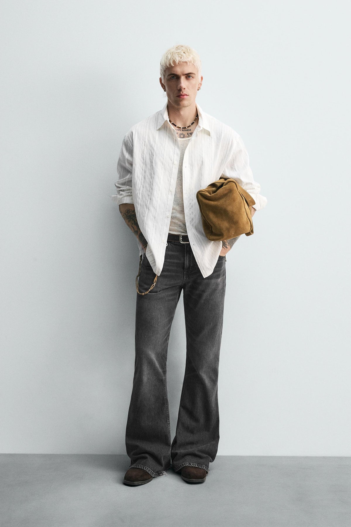 STRIPED FLOWING SHIRT - Image 1