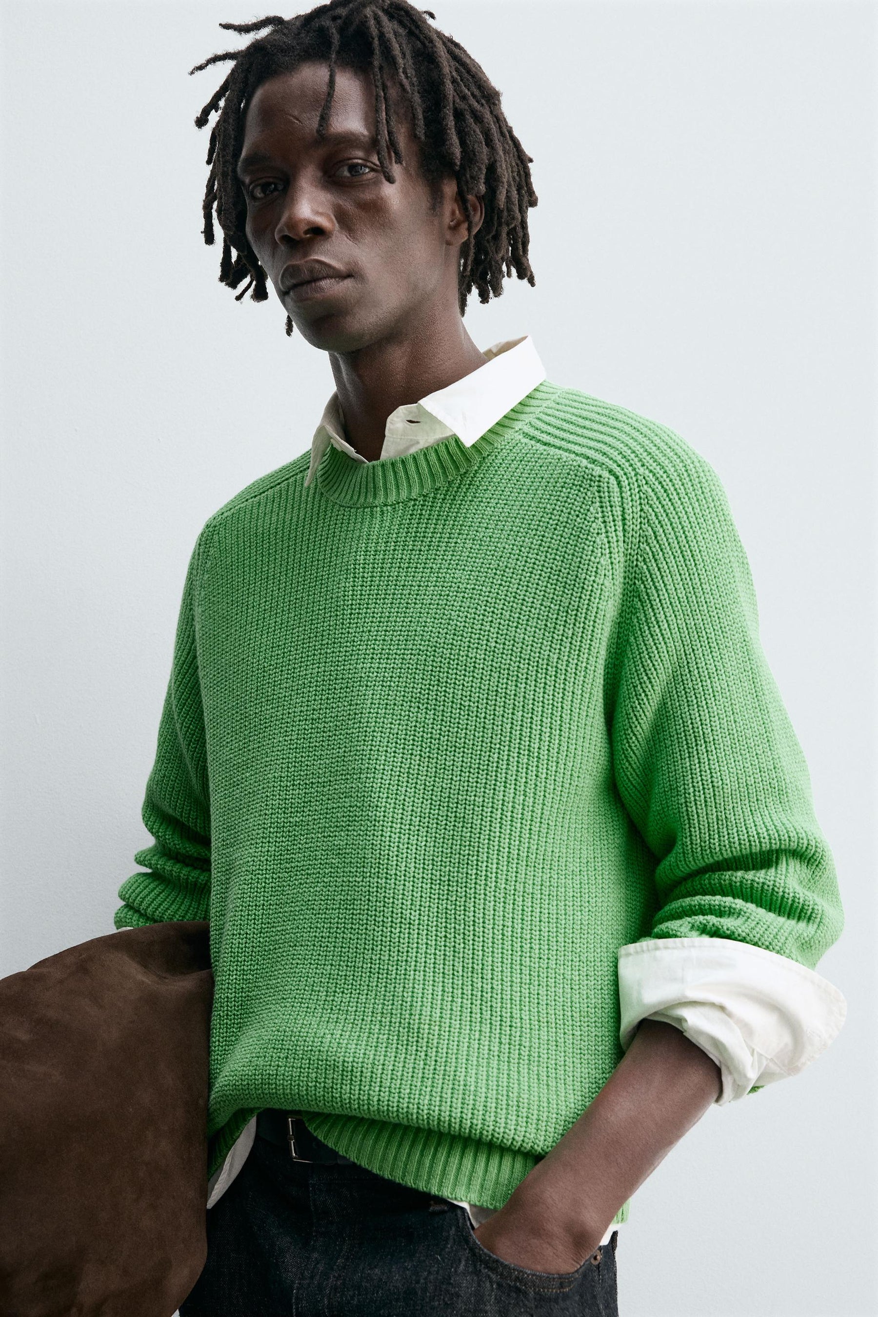 TEXTURED COTTON BLEND JUMPER - Image 6