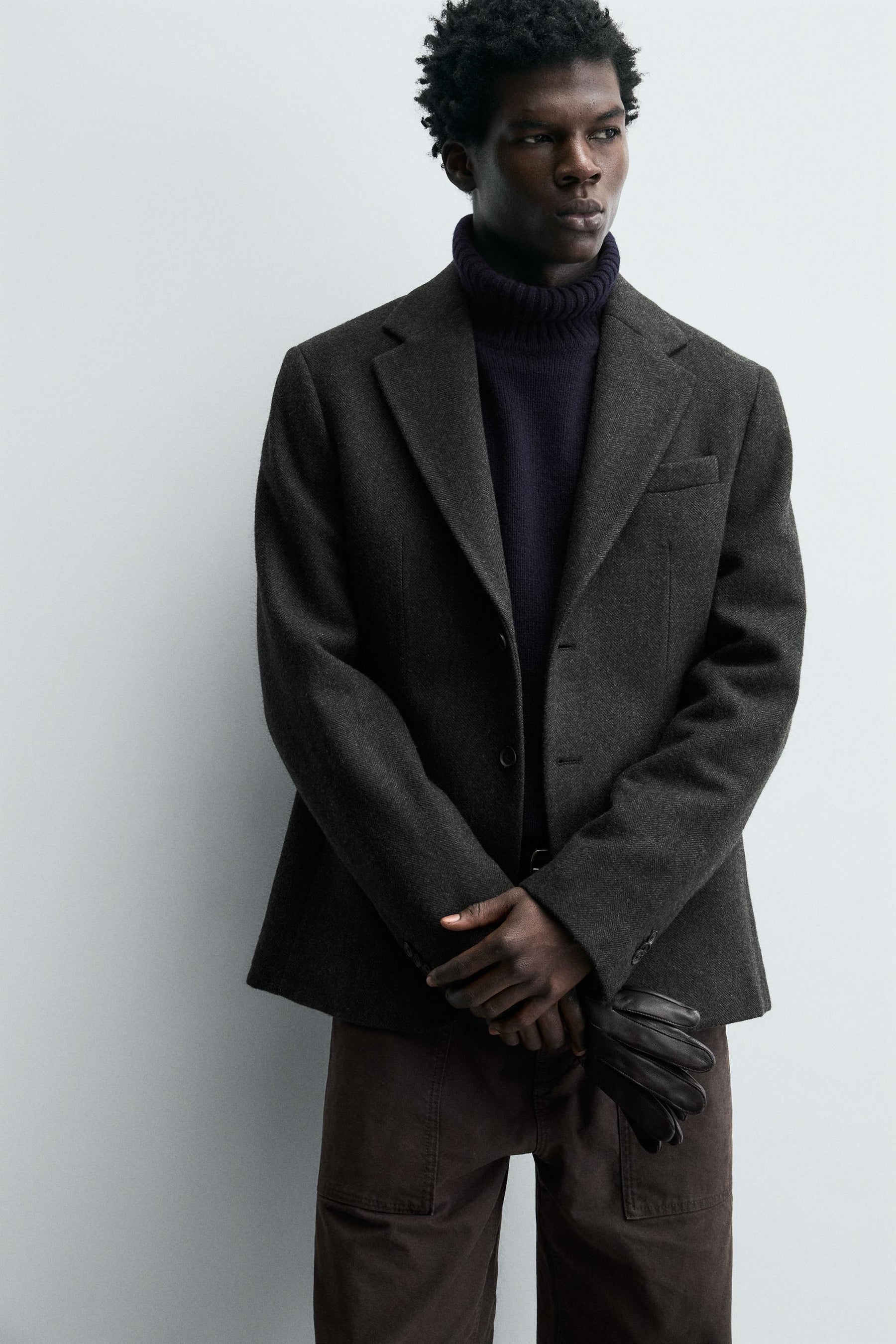 HERRINGBONE TEXTURED BLAZER - Image 5