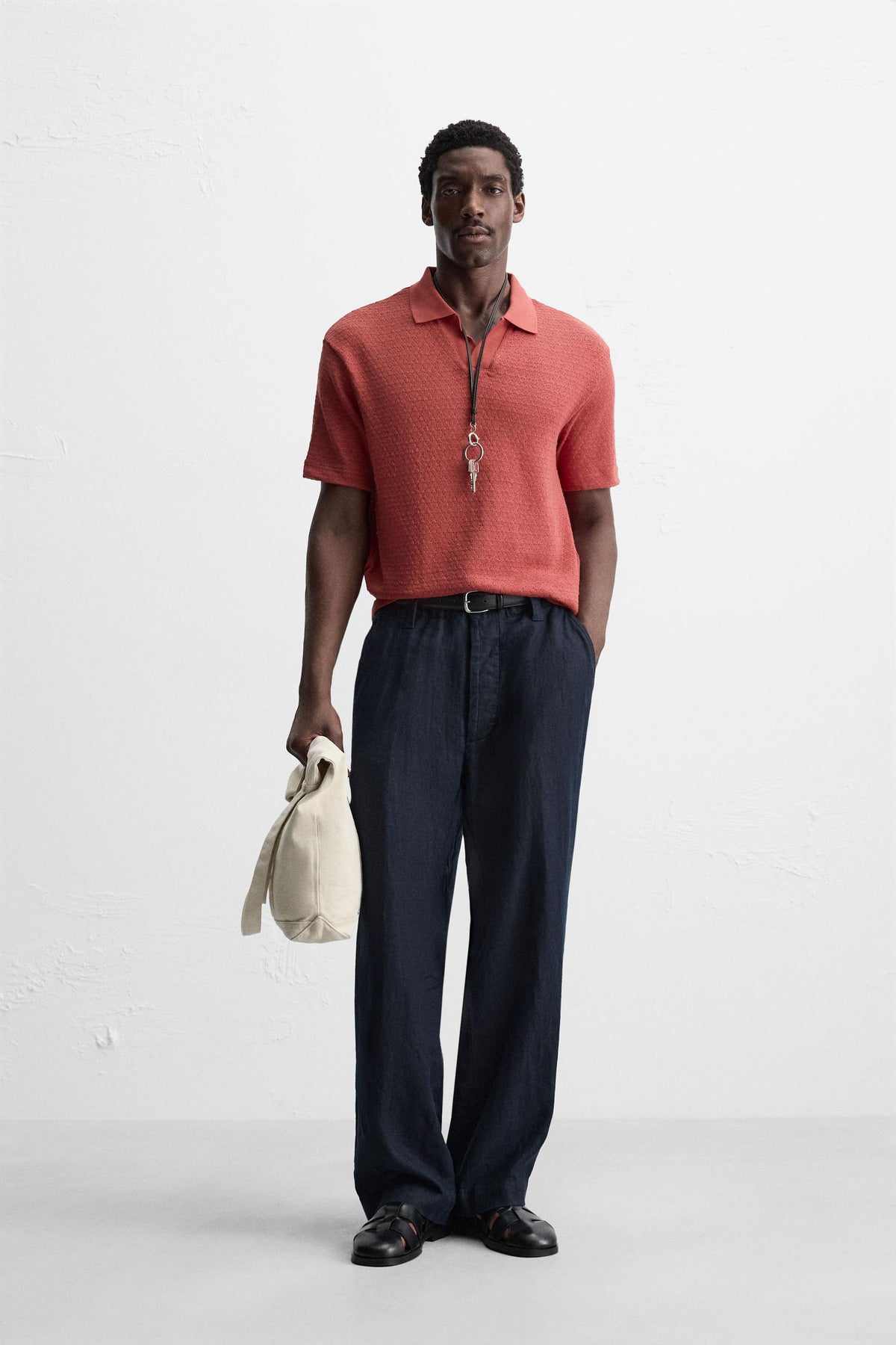 Geometrisches Jacquard-Polo