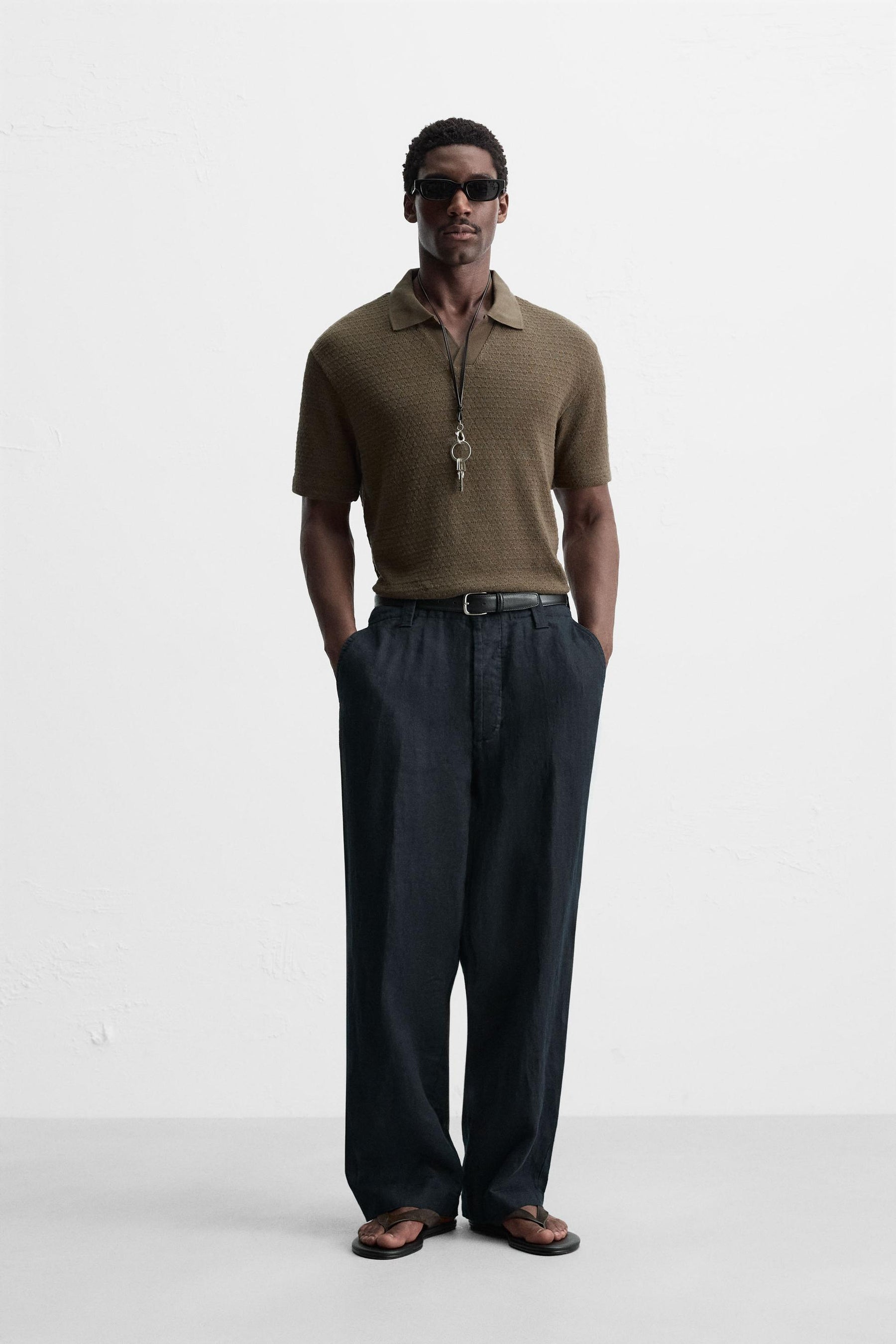 GEOMETRIC JACQUARD POLO SHIRT - Image 1