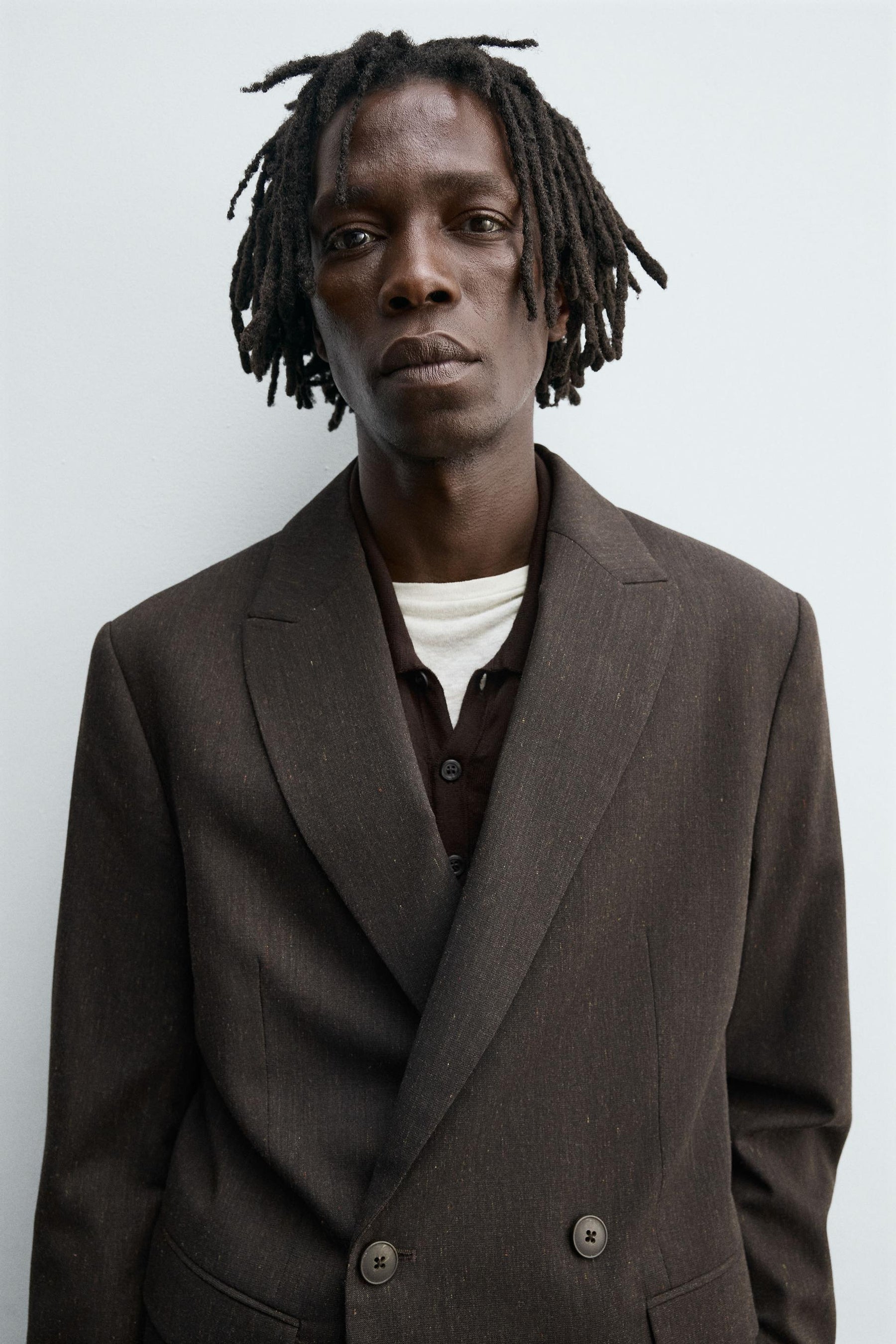 DOUBLE-BREASTED WOOL BLEND SUIT BLAZER - Image 5