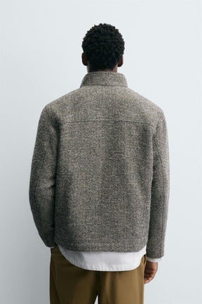 BOUCLÉ TEXTURE OVERSHIRT - Image 3