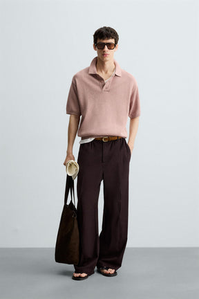 TEXTURED KNIT POLO SHIRT - Image 1