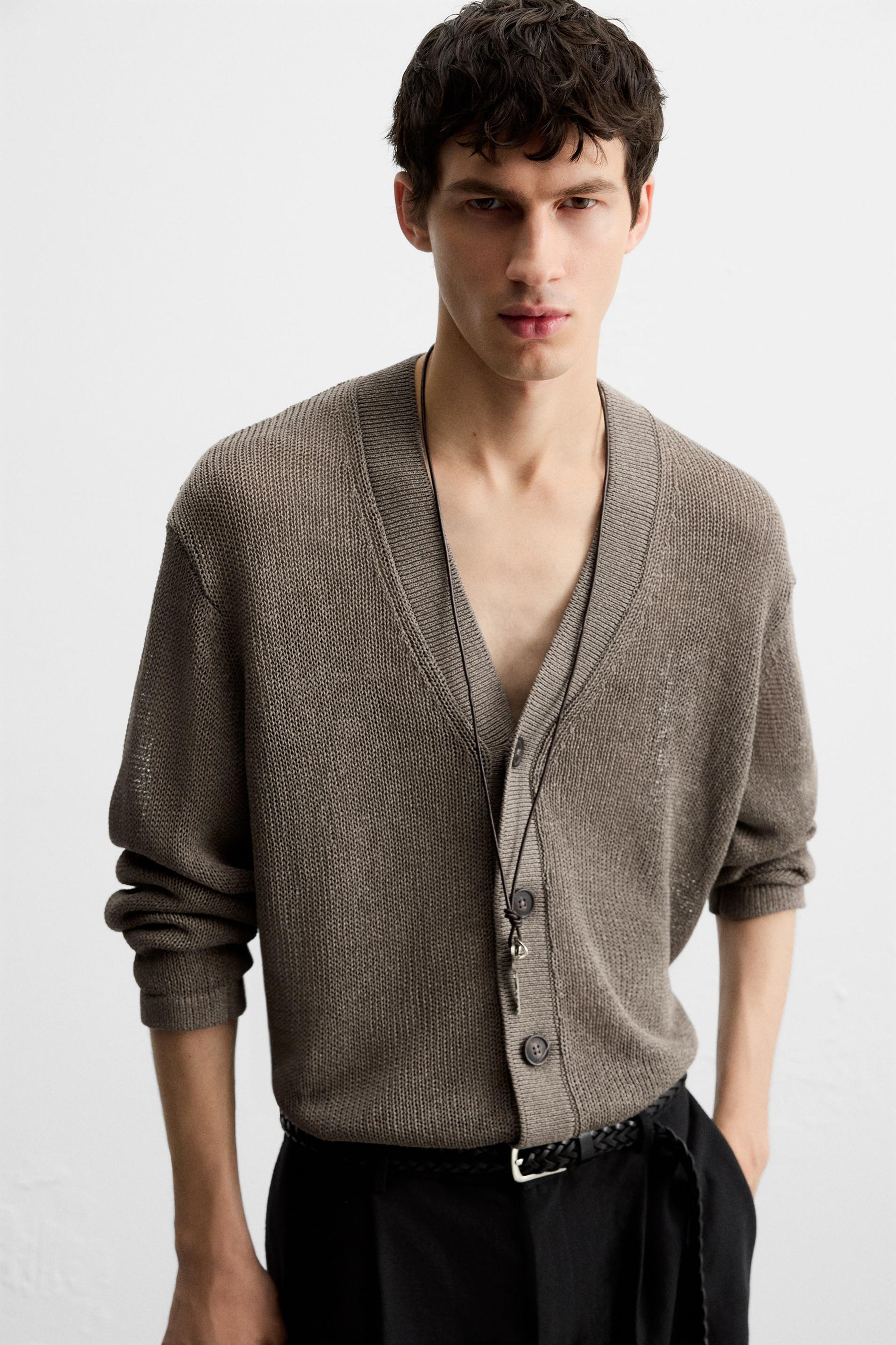 OPEN-KNIT TEXTURED CARDIGAN - Image 5