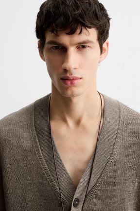 OPEN-KNIT TEXTURED CARDIGAN - Image 6