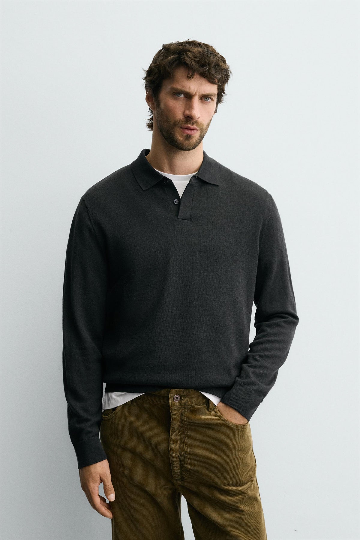 WOOL KNIT POLO SHIRT - Image 2