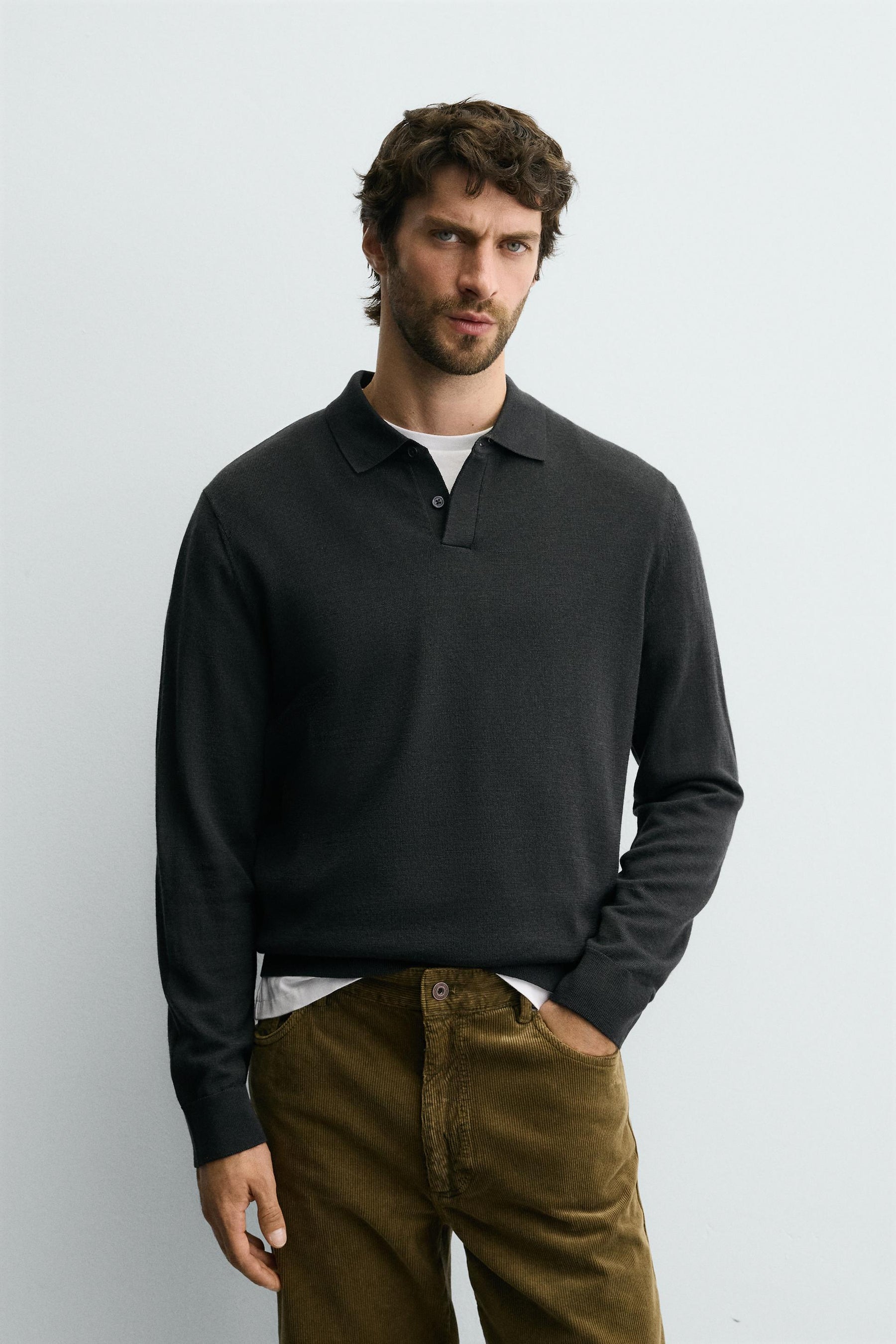 WOOL KNIT POLO SHIRT - Image 2