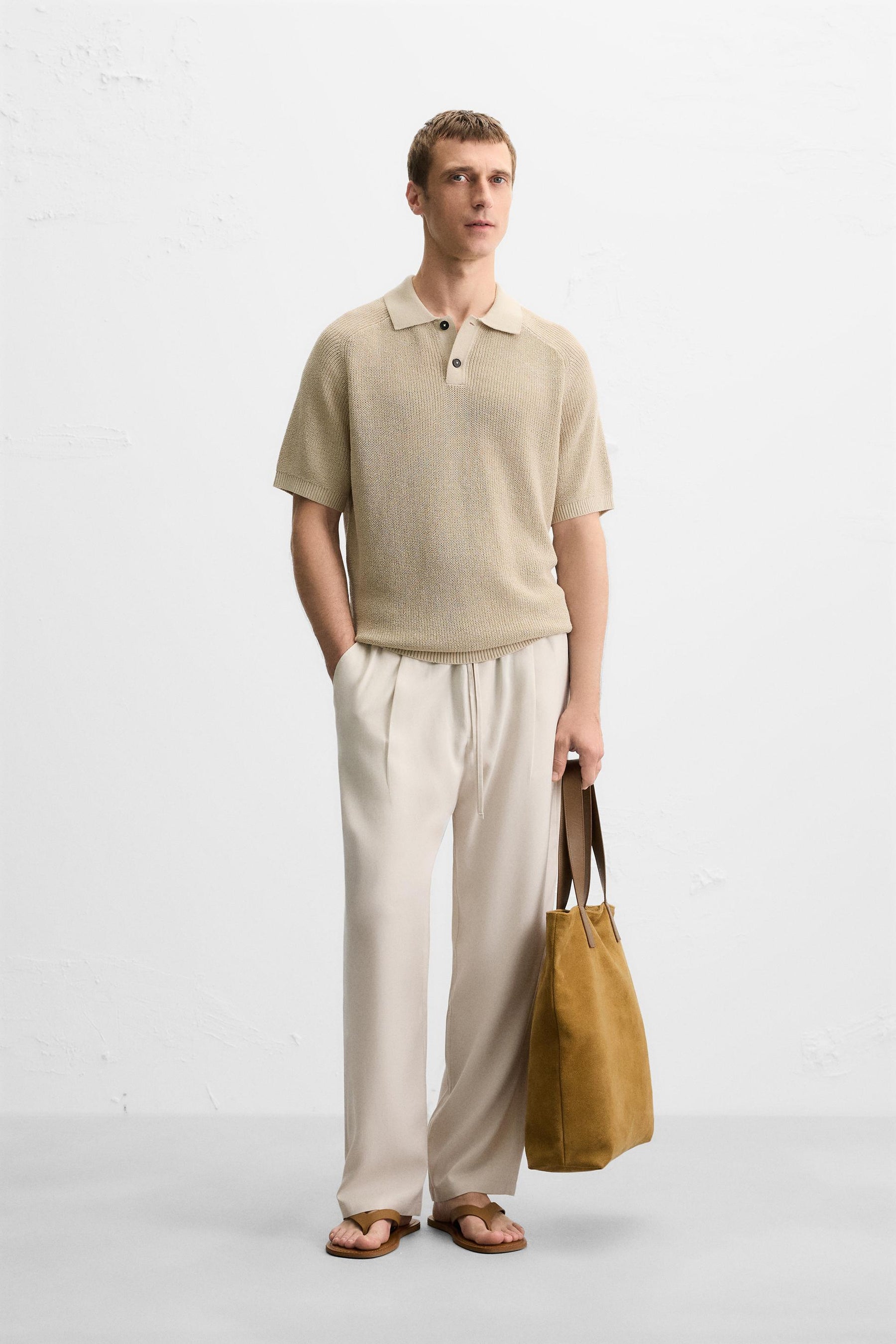 TEXTURED KNIT POLO SHIRT - Image 1