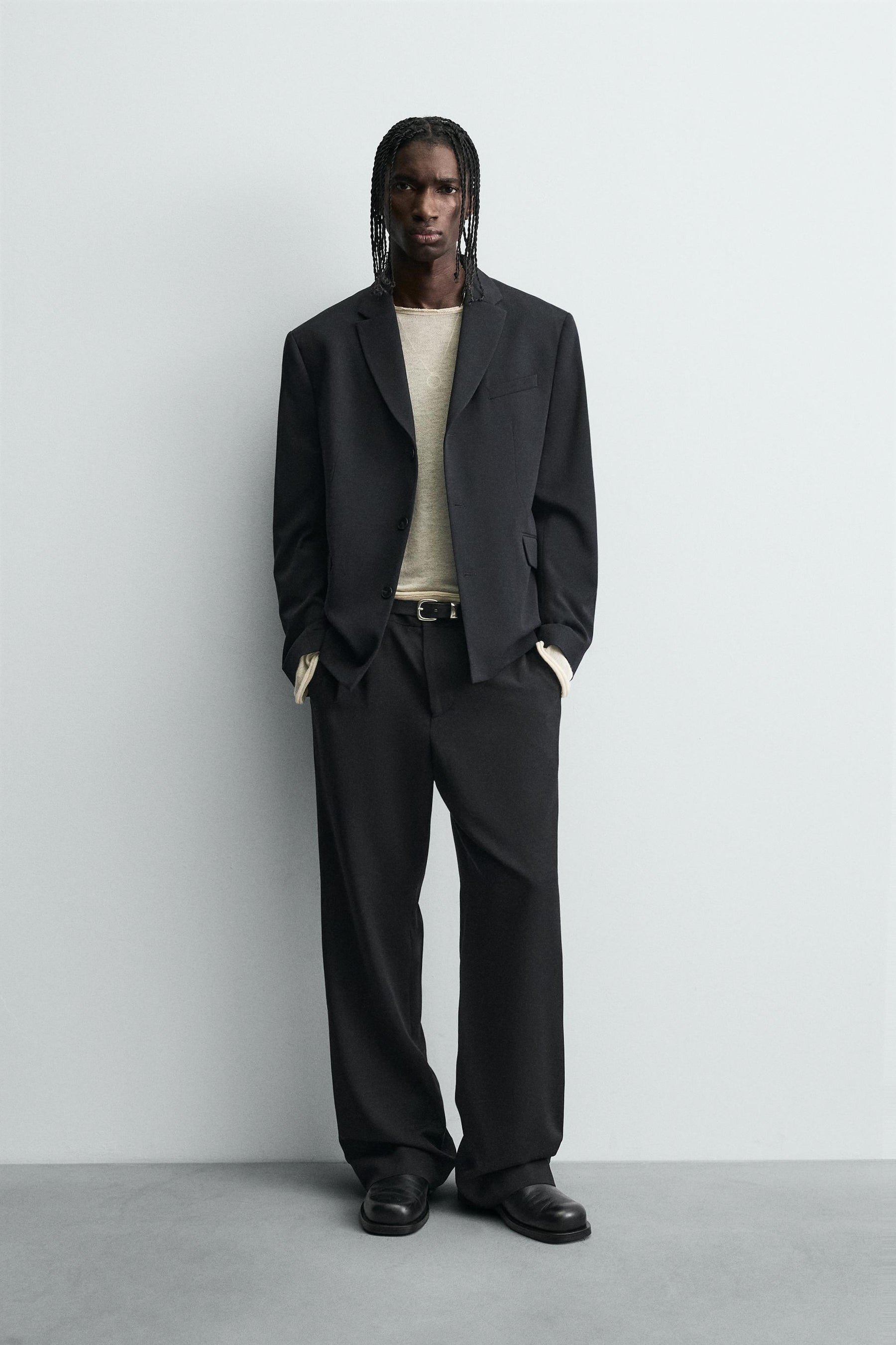 WOOL BLEND SUIT TROUSERS - Image 1