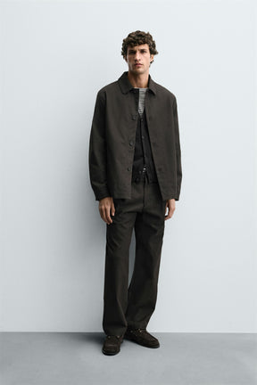 RELAXED FIT TWILL OVERSHIRT - Image 1