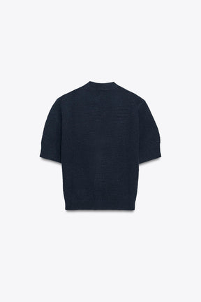 STAR BUTTON TEXTURED KNIT CARDIGAN - Image 6