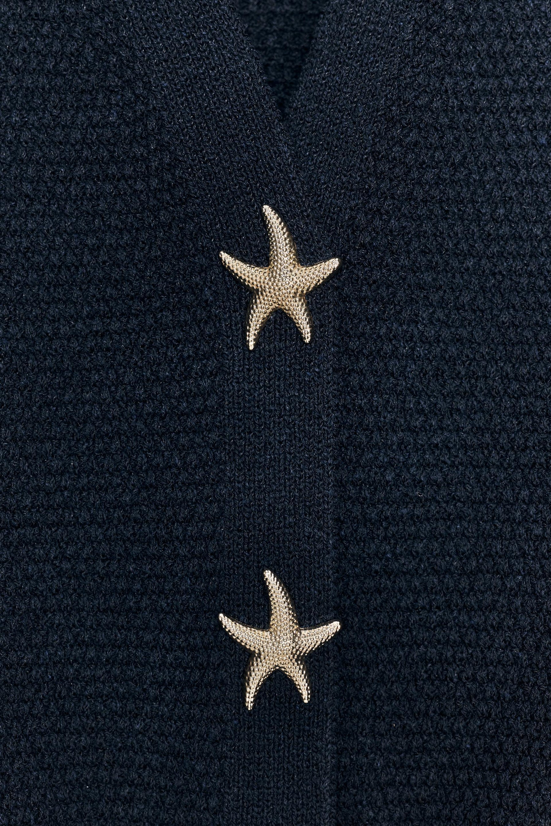 STAR BUTTON TEXTURED KNIT CARDIGAN - Image 7