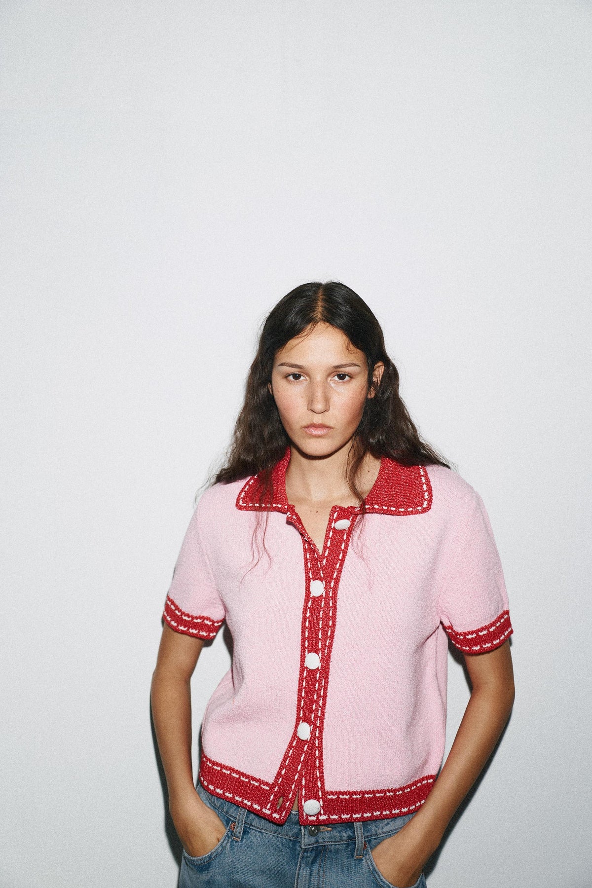 Strickjacke mit Ärmeln