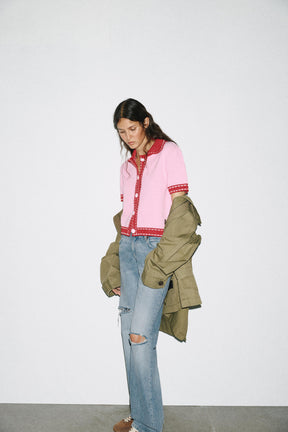 Strickjacke mit Ärmeln