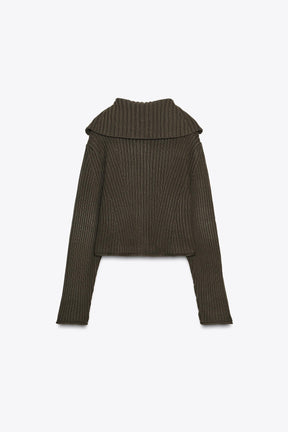 Rippstrick-Strickjacke