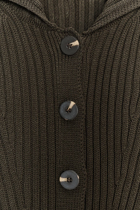 Rippstrick-Strickjacke