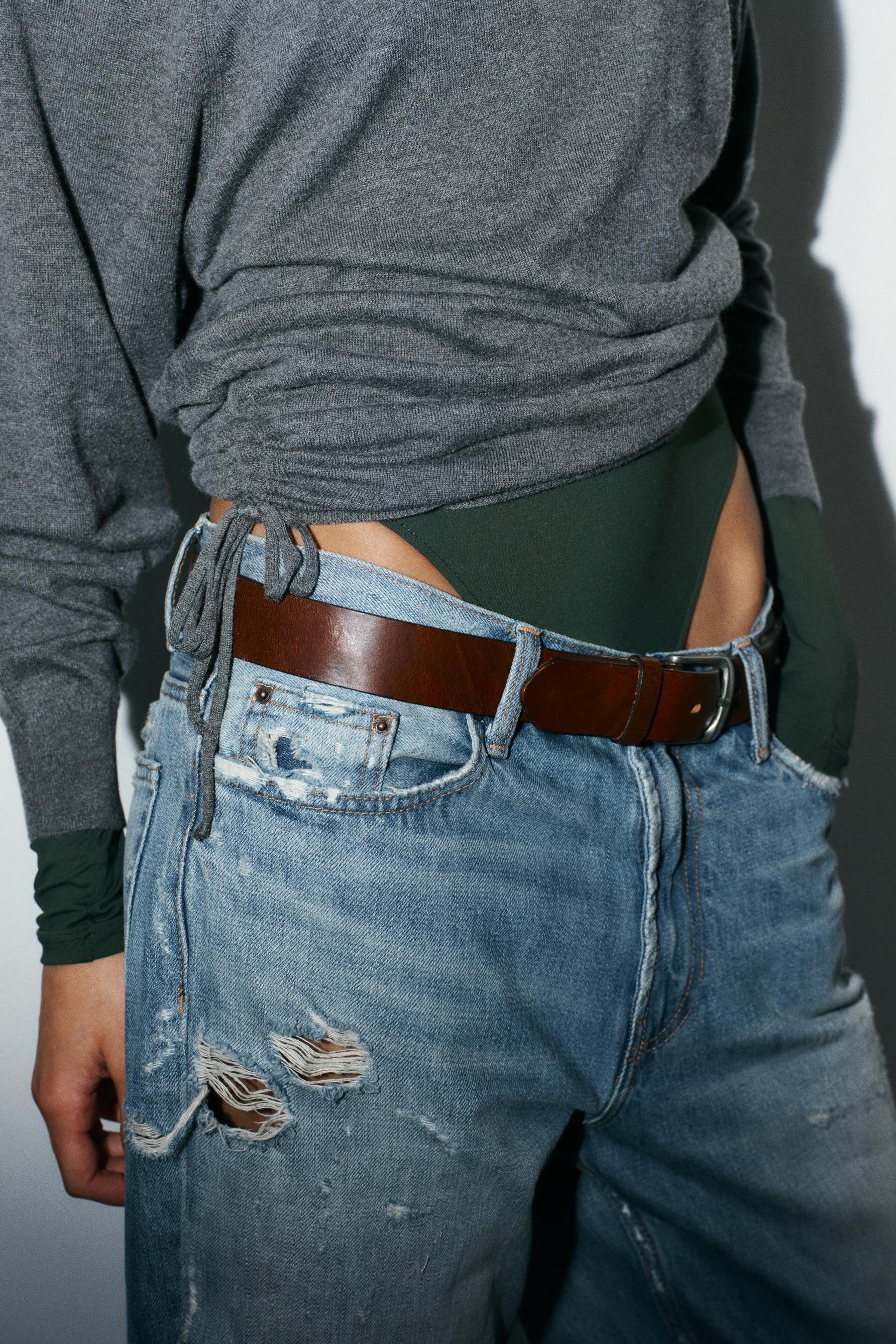 Strickpullover mit Kordelzügen