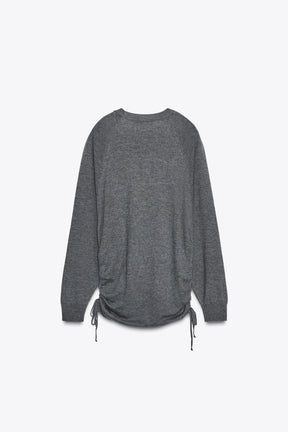 Strickpullover mit Kordelzügen