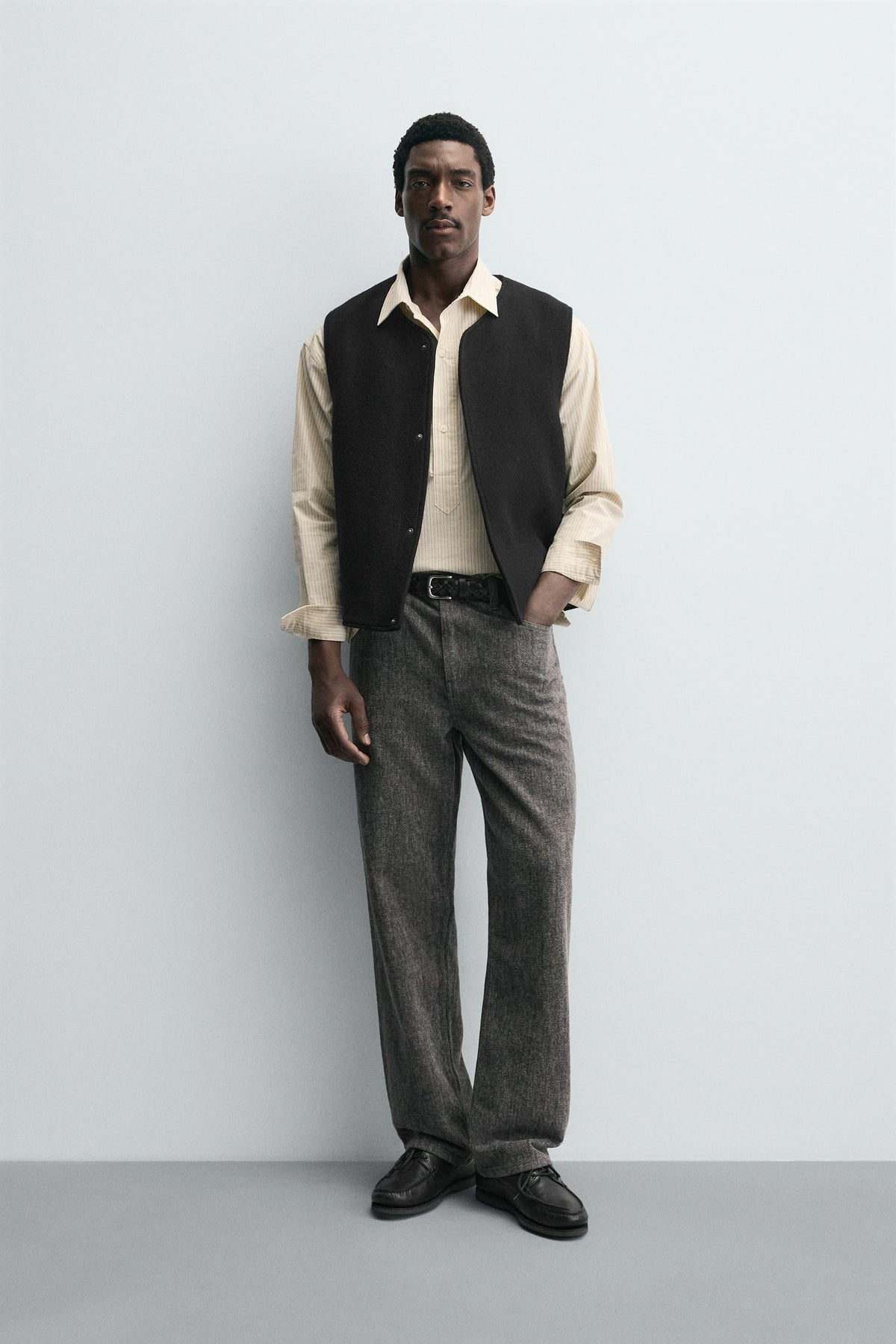 BOUCLÉ TEXTURE GILET WITH WOOL - Image 1