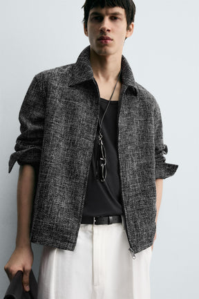 ZIP-UP TEXTURED OVERSHIRT - Image 5
